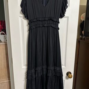 Boutique Grade & Gather Elegant navy Ruffle Dress